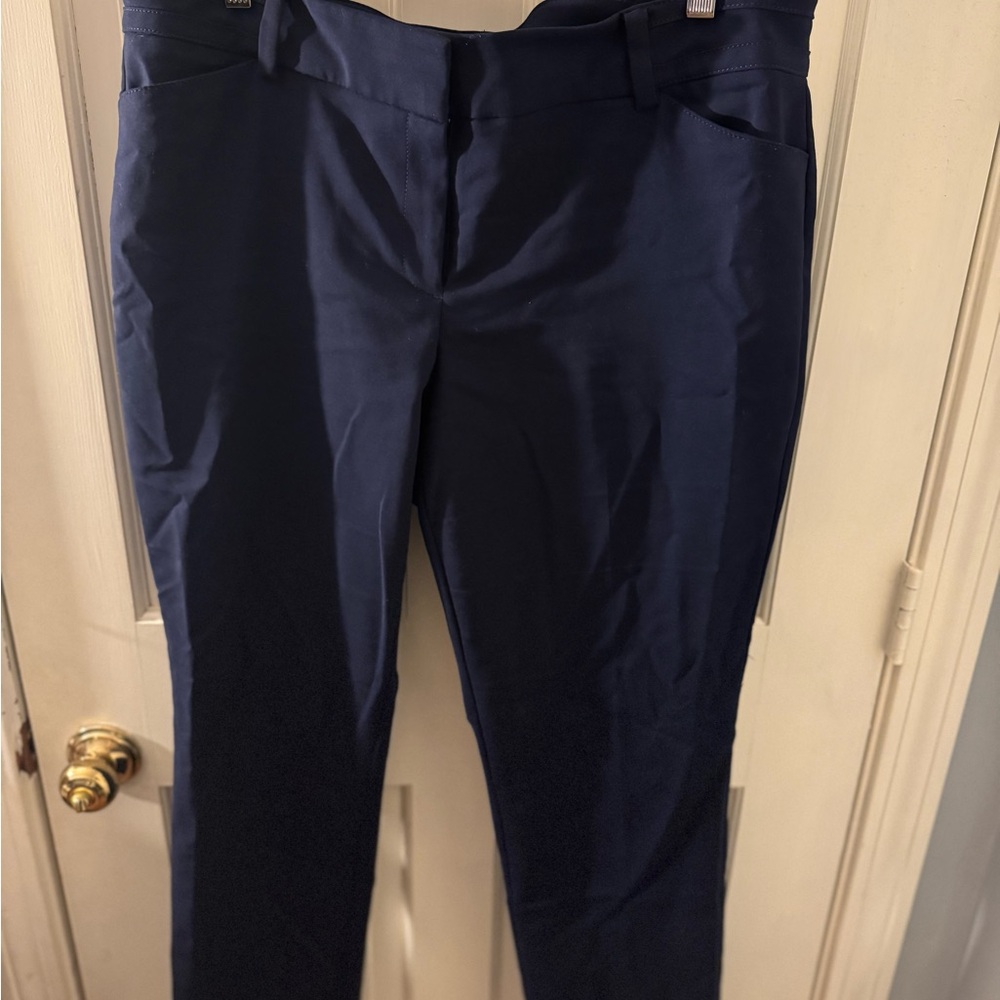 New York & Company Dark Blue Straight Leg  7th Avenue Design Studio pants